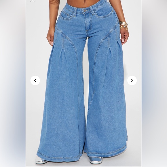 Stretch Fashion Nova Kalinda Super Wide Leg Jeans - Picture 5 of 6